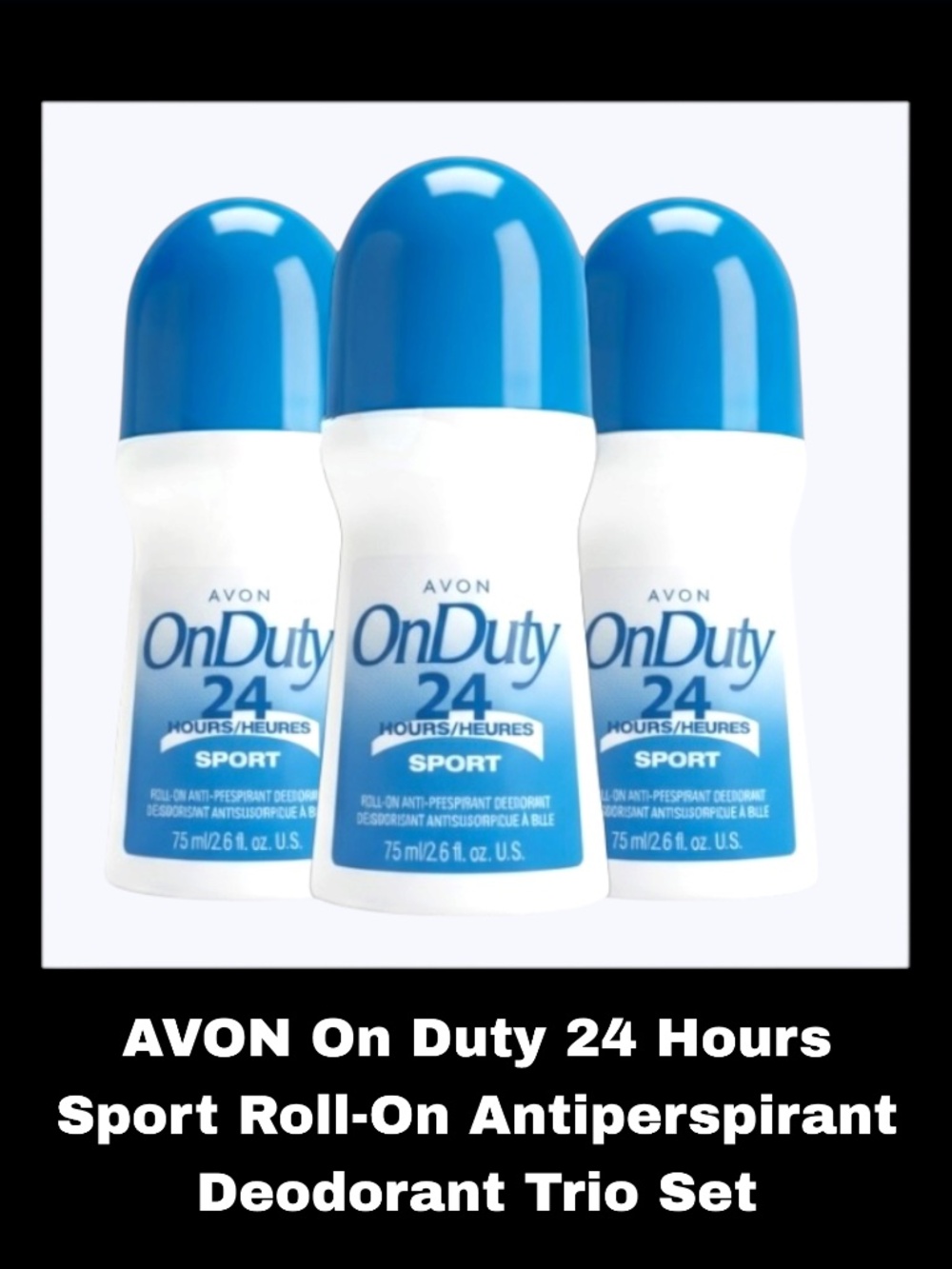 AVON On Duty 24 Hours Sport Roll-On Antiperspirant Deodorant Trio Set